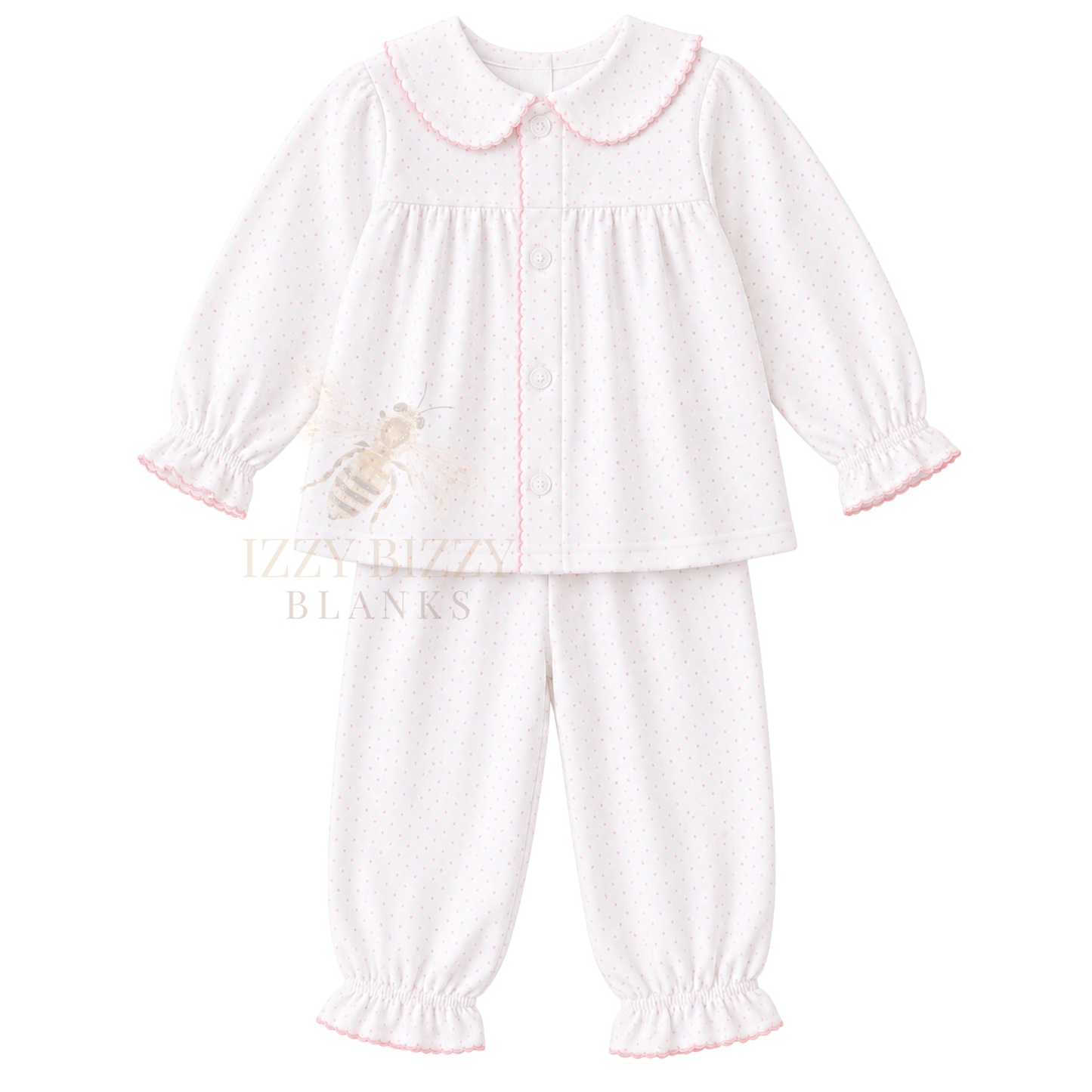 WHOLESALE PREORDER: Pink Bitty Dot Pants Set