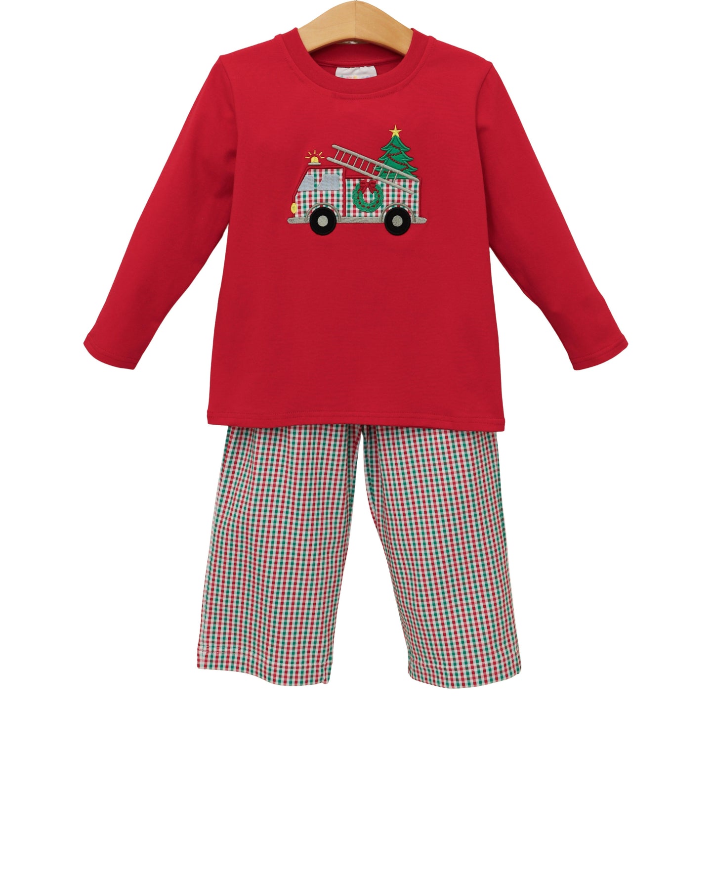 Festive Firetruck Pants Set