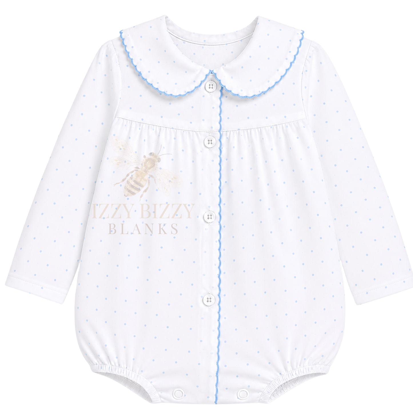 WHOLESALE PREORDER: Blue Bitty Dot Long Sleeve Bubble