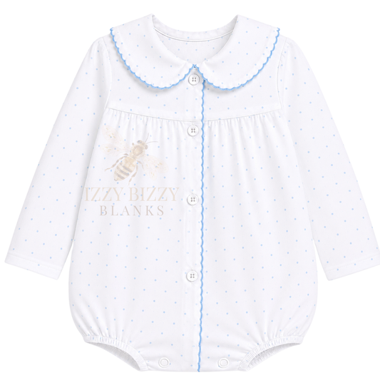 WHOLESALE PREORDER: Blue Bitty Dot Long Sleeve Bubble