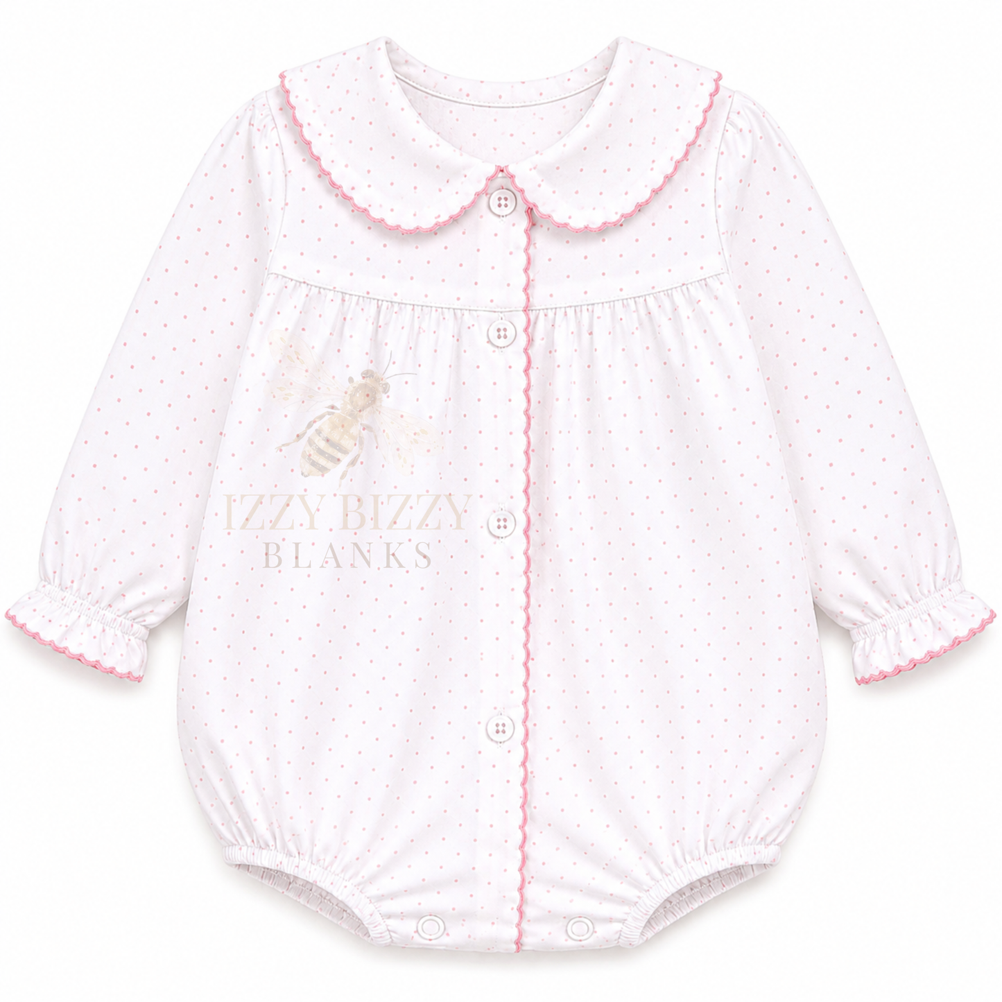 WHOLESALE PREORDER: Pink Bitty Dot Long Sleeve Bubble