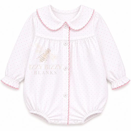 WHOLESALE PREORDER: Pink Bitty Dot Long Sleeve Bubble