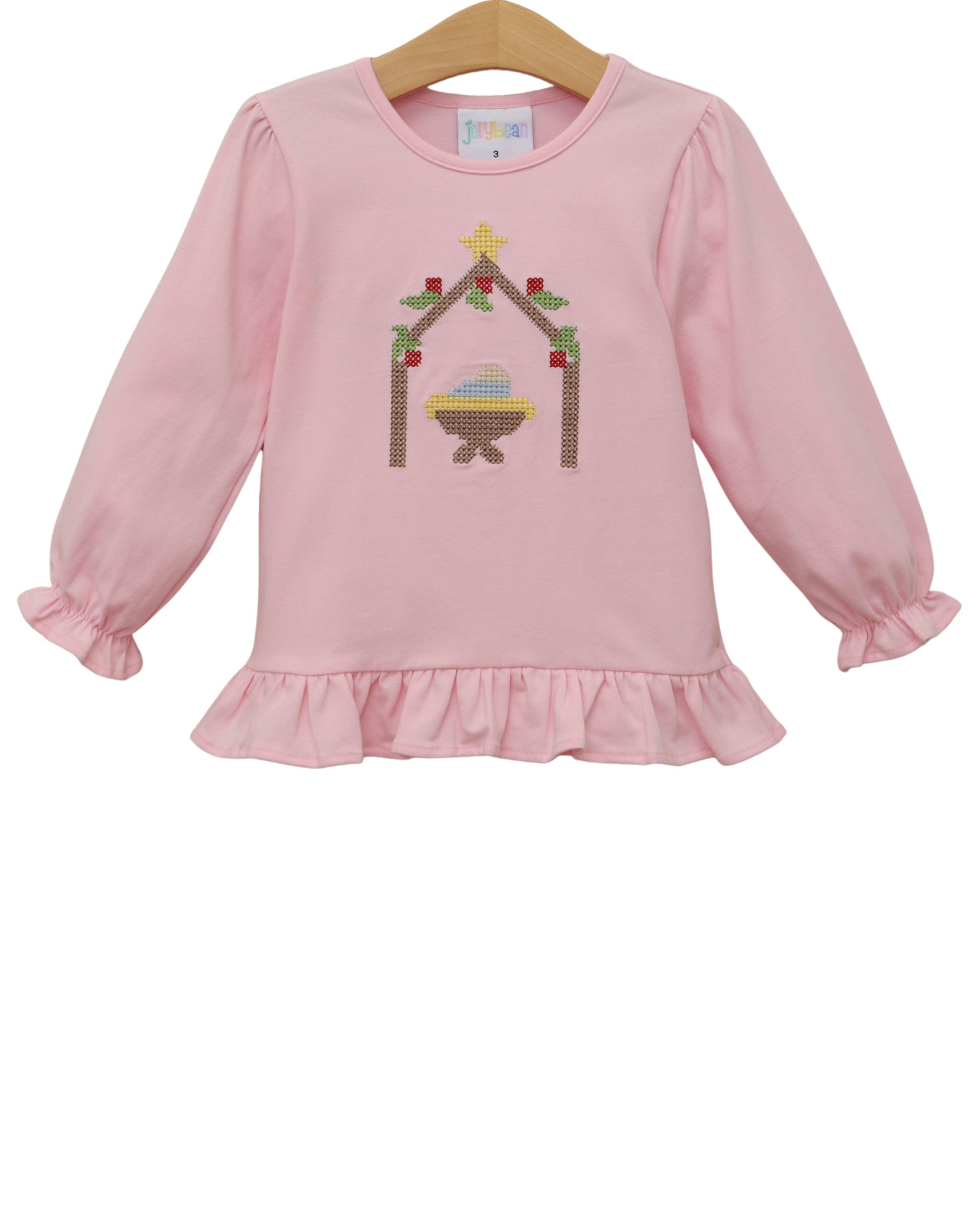 Away In A Manger Ruffle Top