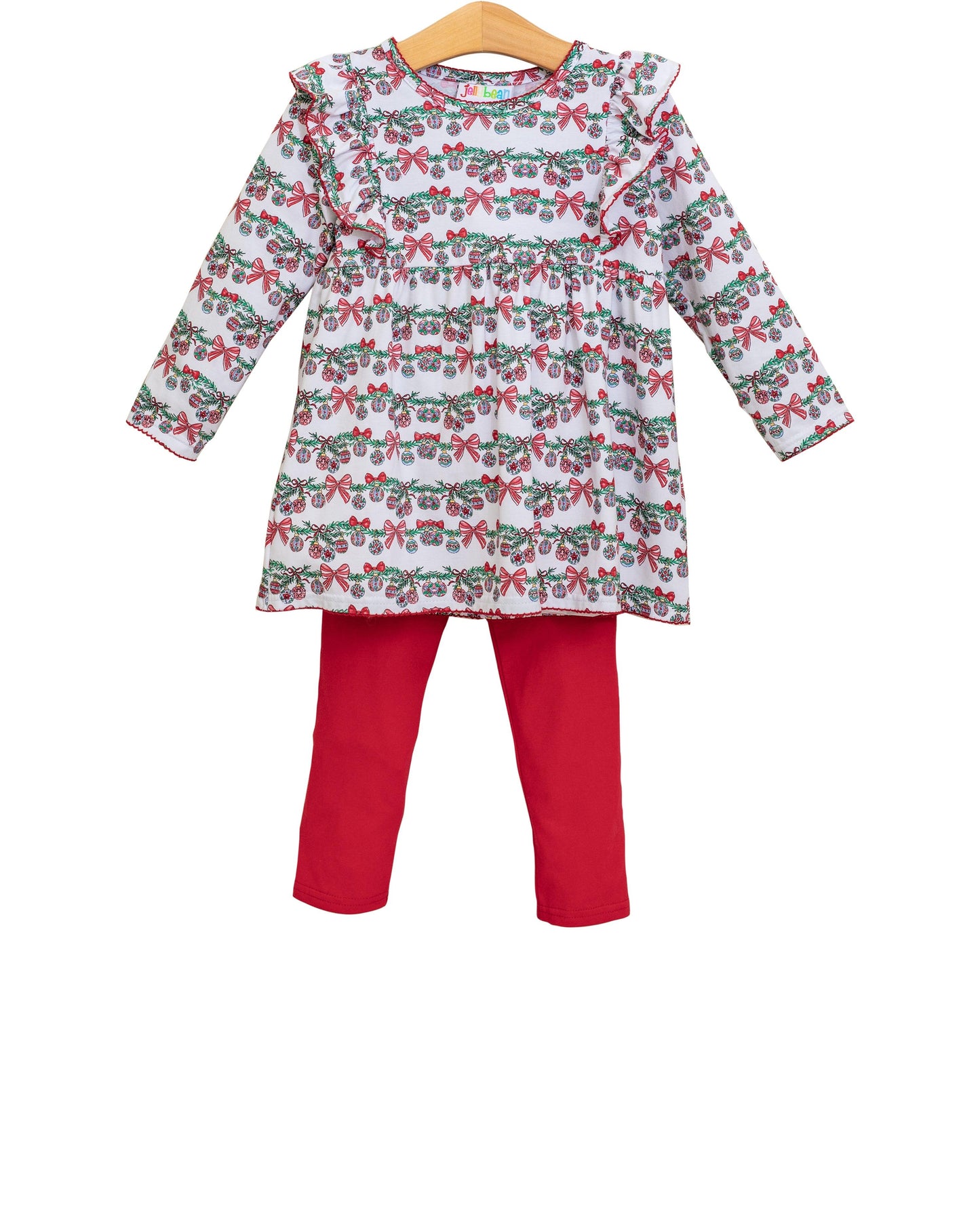 Bows & Baubles Christmas Flutter Pants Set