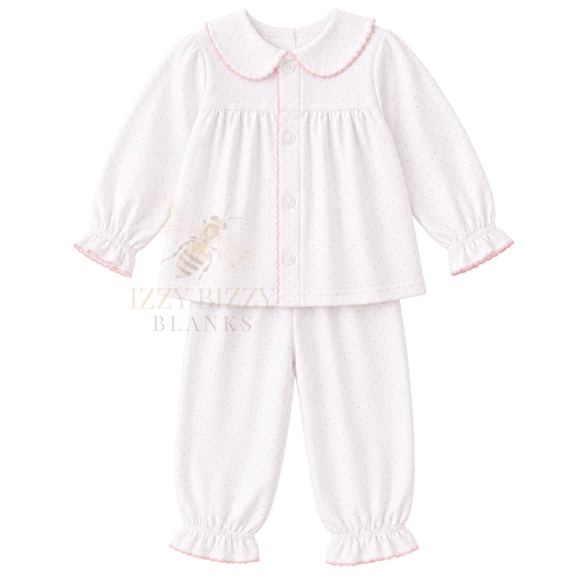 WHOLESALE PREORDER: Pink Bitty Dot Pants Set