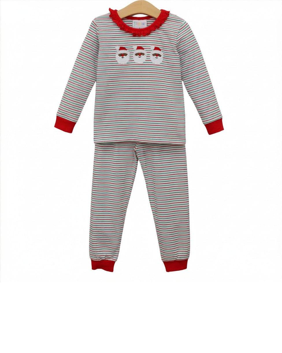 Christmas Candy Stripe Dark Skin Santa Ruffle Set