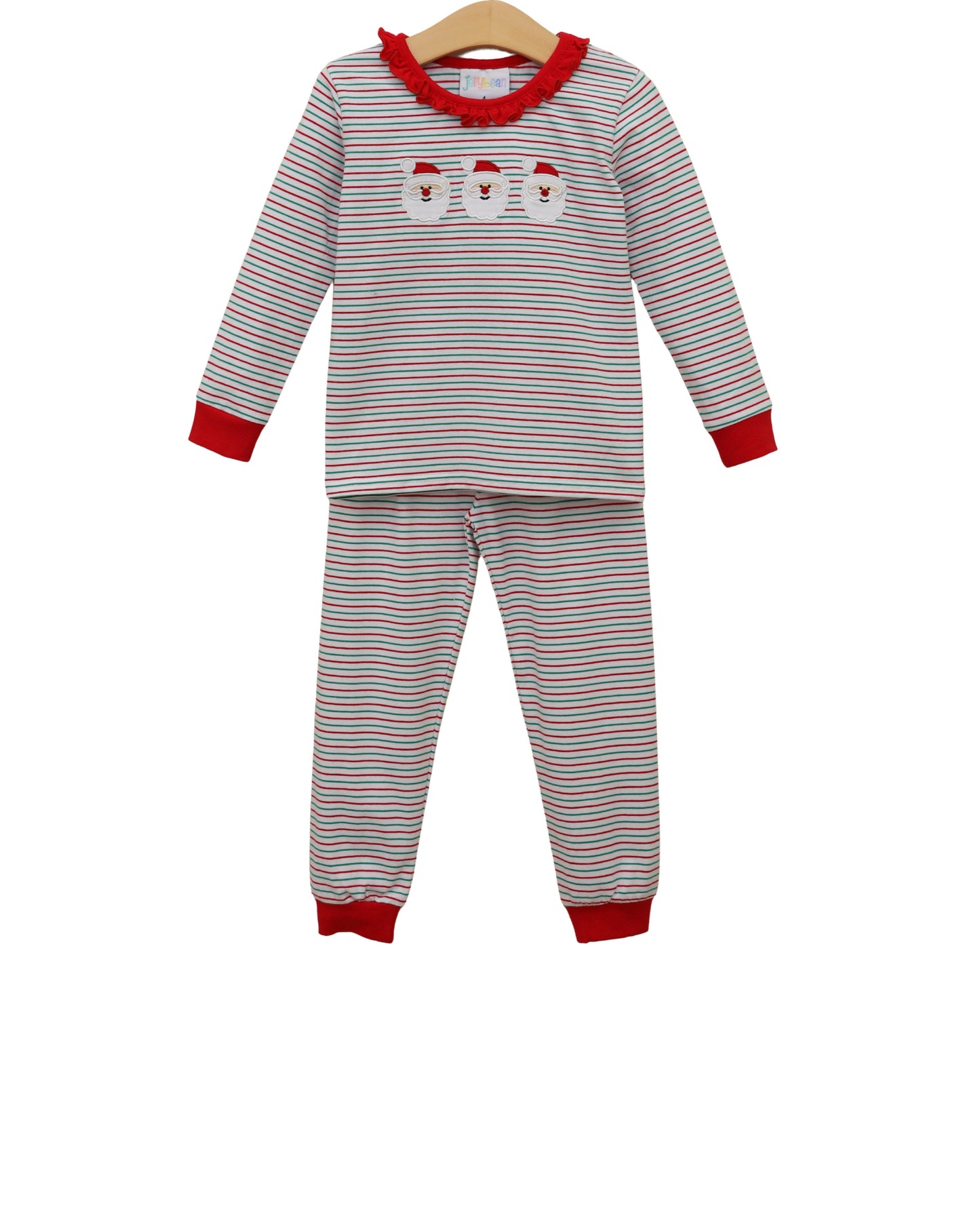 Christmas Candy Stripe Santa Ruffle Set