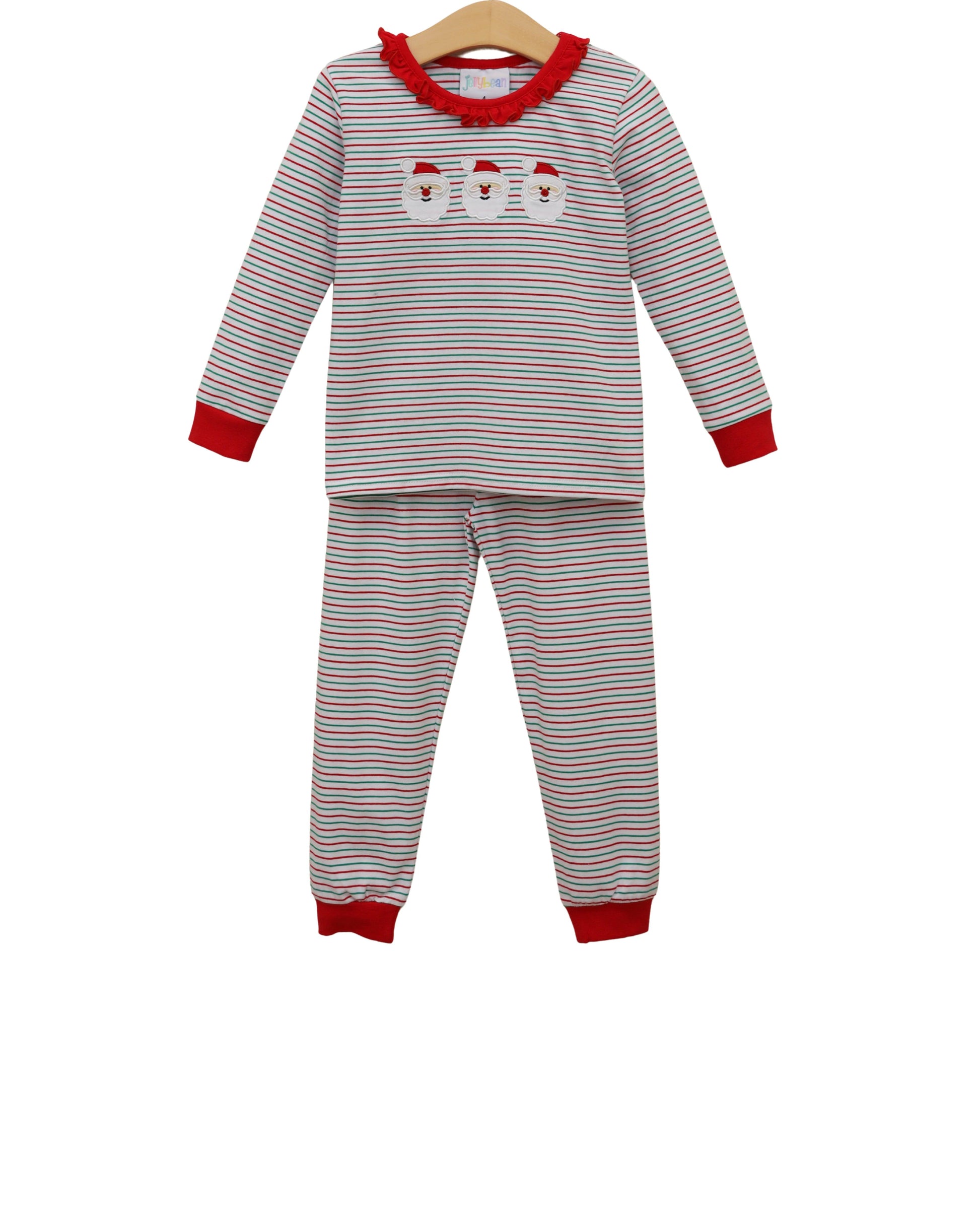 Christmas Candy Stripe Santa Ruffle Set