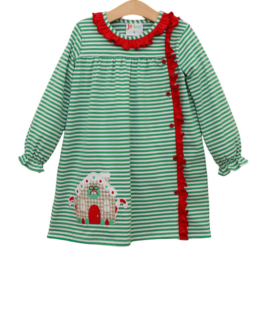 Christmas Cottage Ruffle Dress