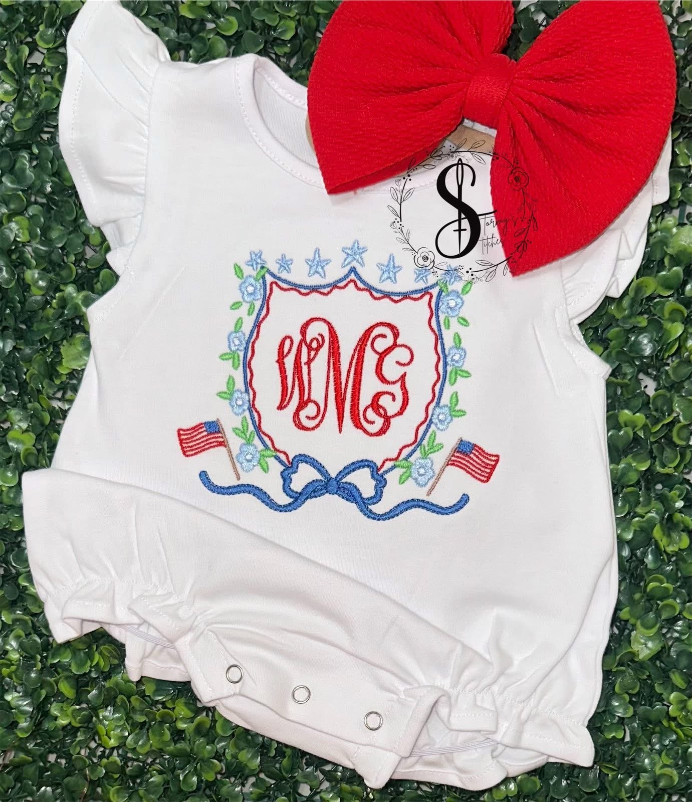 Personalized Patriotic Crest Bubble