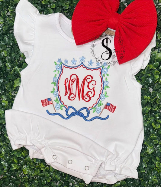 Personalized Patriotic Crest Bubble