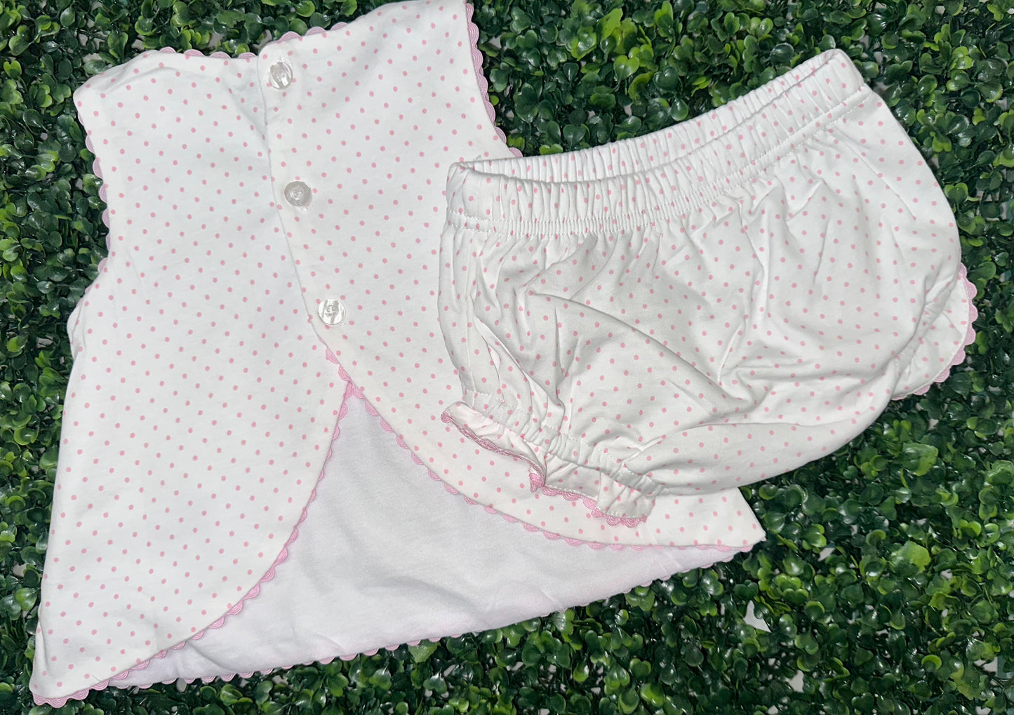 Bitty Dot Diaper Set – Pink Classic Baby Girl Outfit
