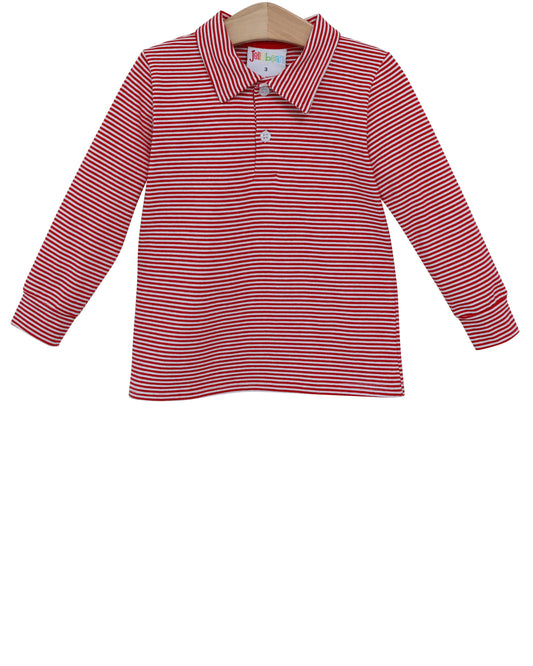 Michael Polo Long Sleeve- Red Stripe