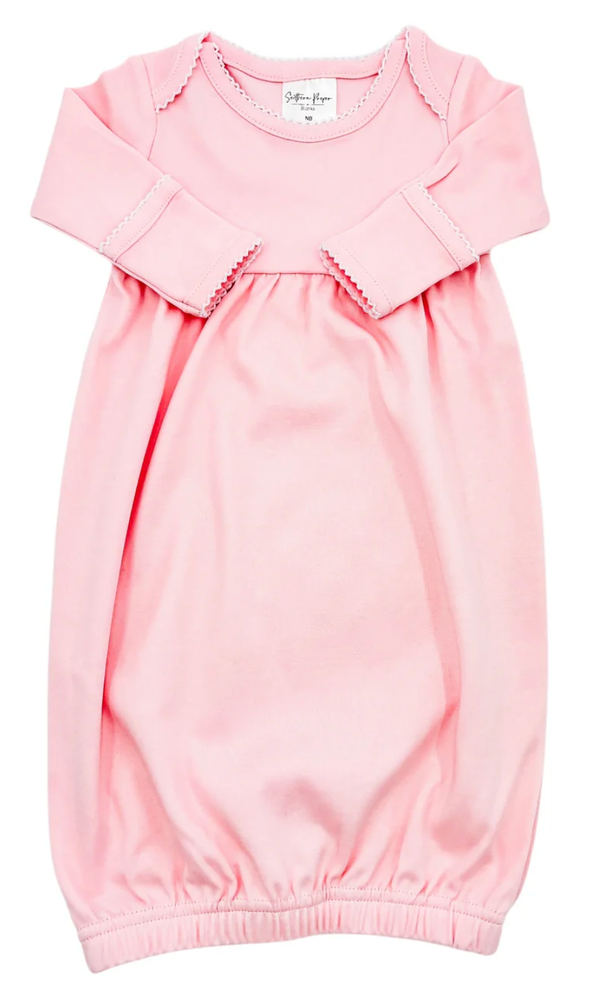 Personalized Picot Trim Infant Gown