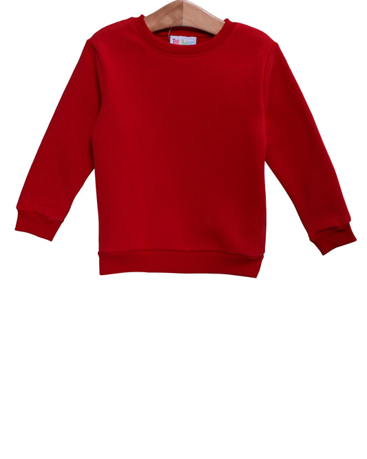 Pullover Fleece Sweatshirt- Red