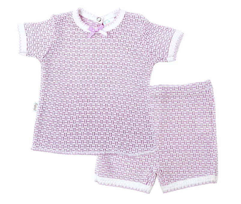 Paty Lavender Knit Short Sleeve Set