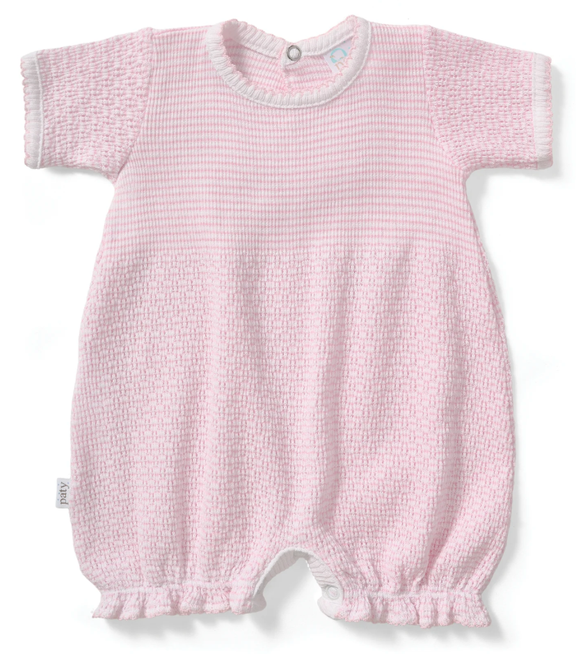 Paty Pink Knit Ruffle Hem Bubble