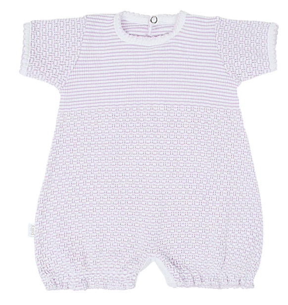Lavender Paty Knit Ruffle Hem Bubble