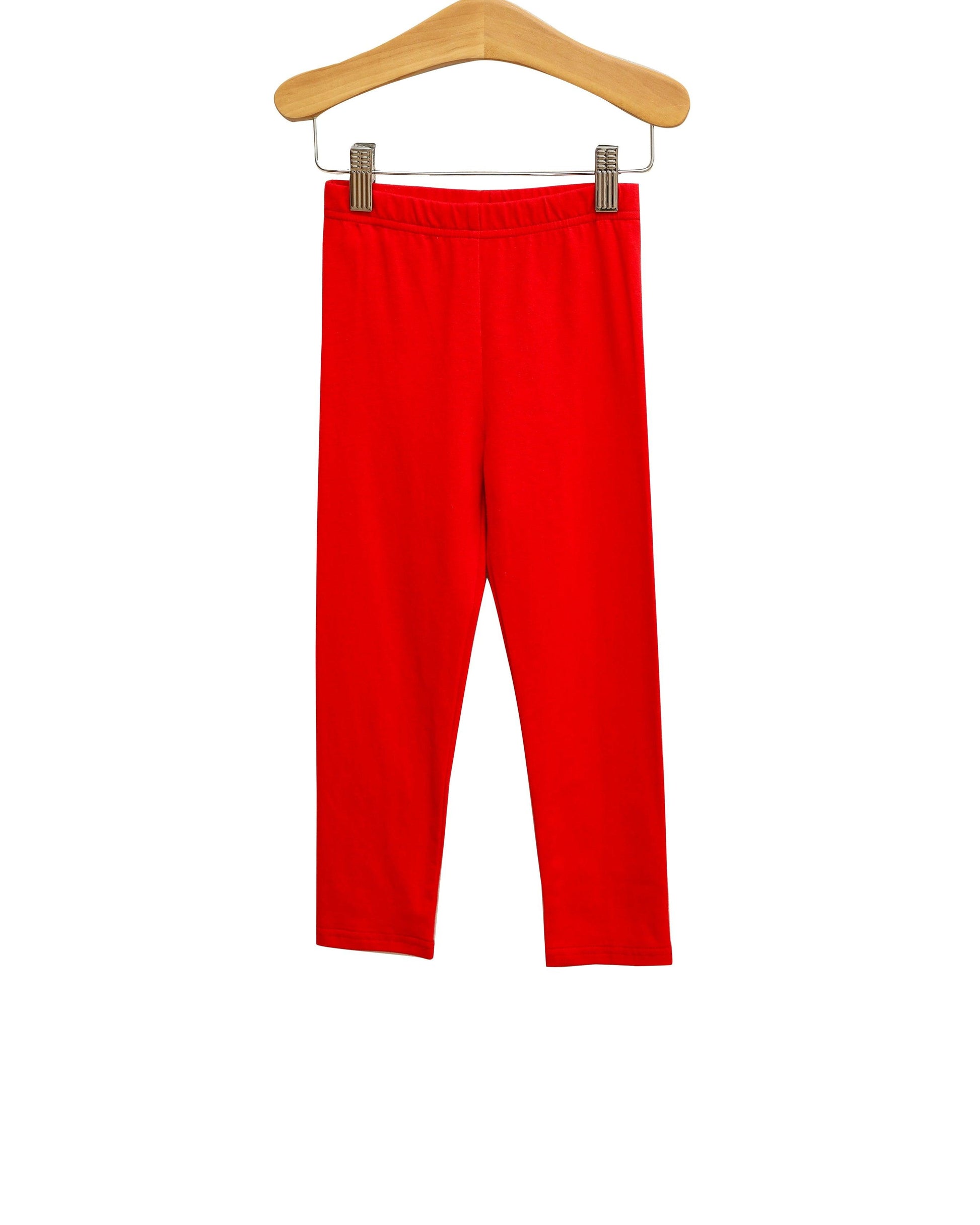 Straight Leg Leggings- Red