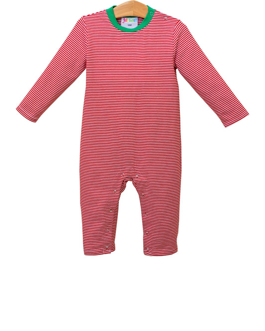 Thomas Romper- Red Stripe & Green