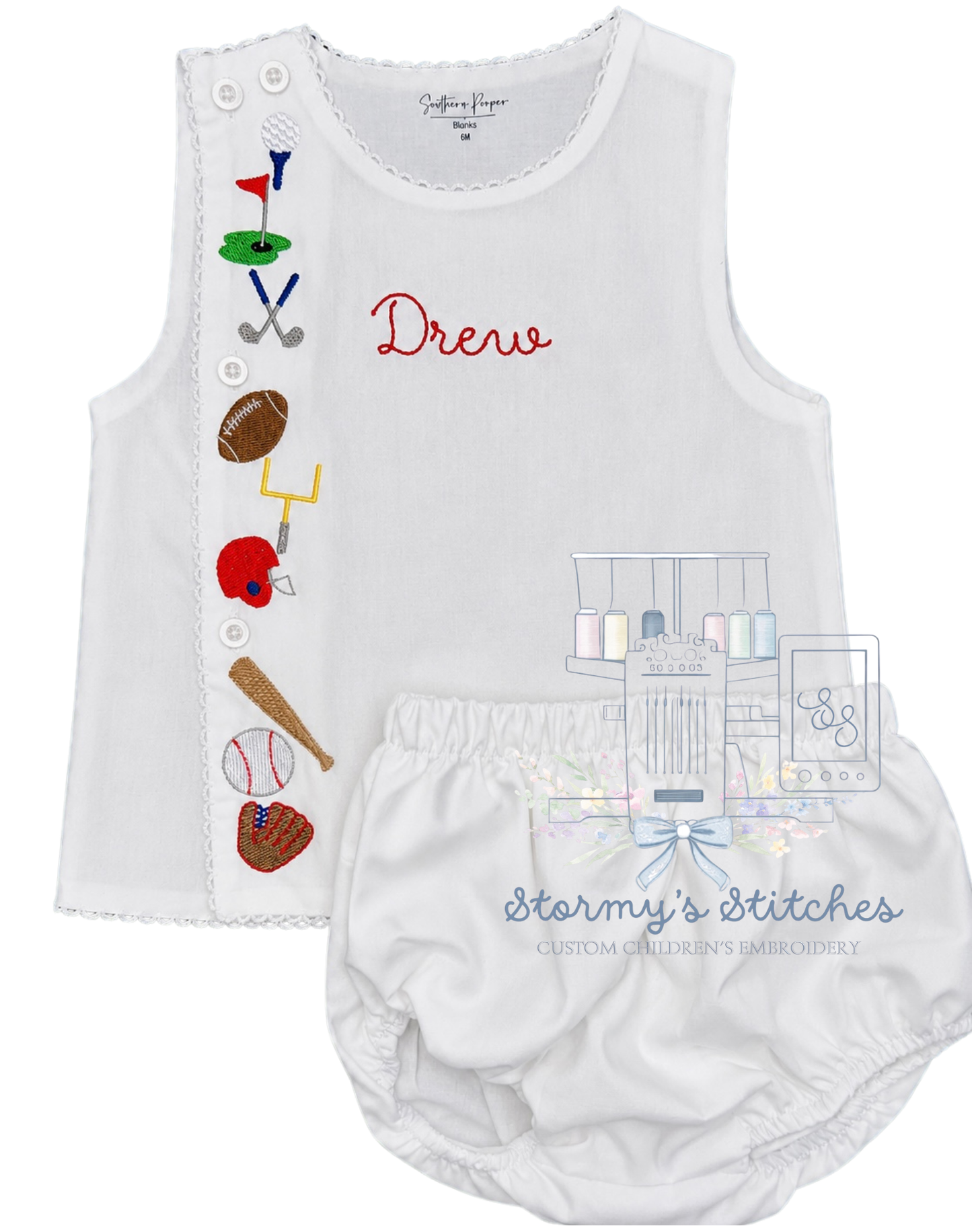 Personalized Boys Diaper Set - Sports