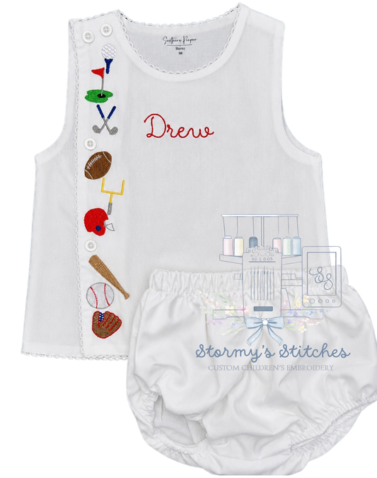 Personalized Boys Diaper Set - Sports