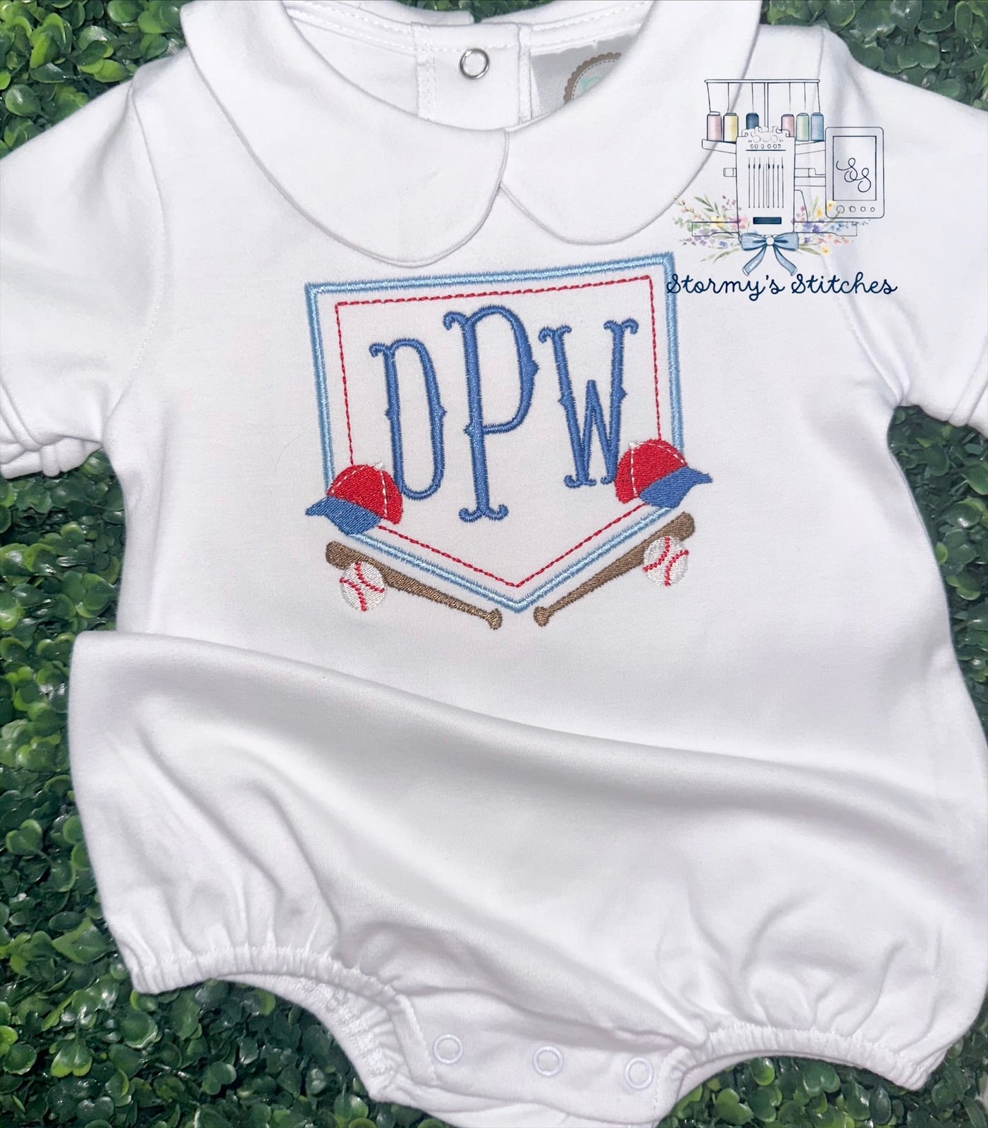 Personalized Baseball Crest Bubble