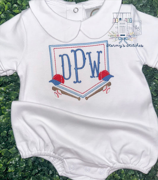 Personalized Baseball Crest Bubble