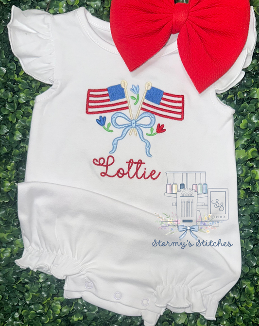Personalized Patriotic Flag Bubble